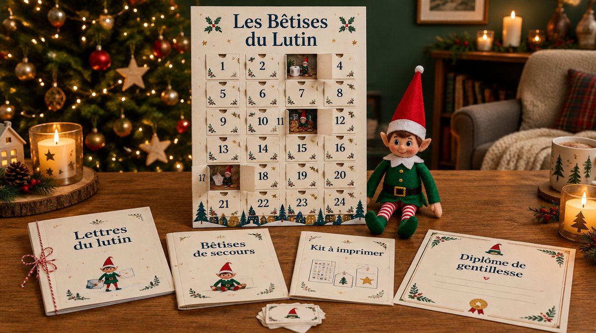 Les Bêtises du Lutin : le calendrier des 24 bêtises, les lettres du lutin, les bêtises de secours, le kit à imprimer et le diplôme de gentillesse
