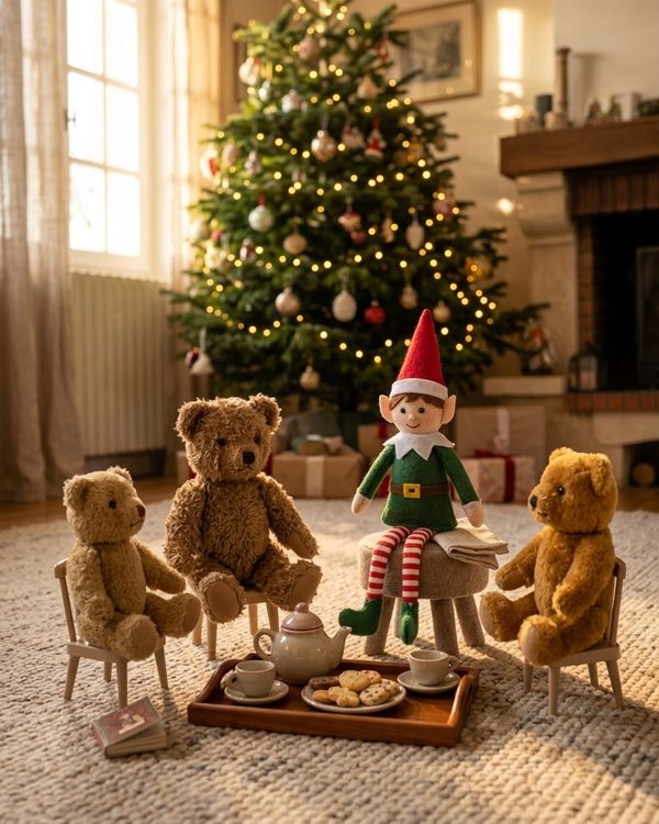 Le goûter du lutin avec les doudous